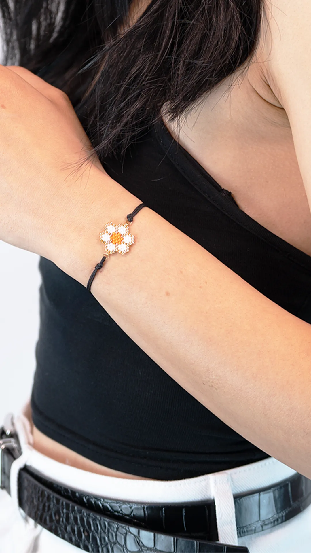 Çiçek Motifli Miyuki Bileklik